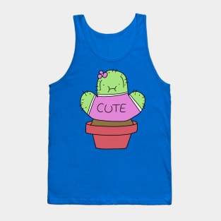 Cactus Wearing Cute Shirt Tank Top